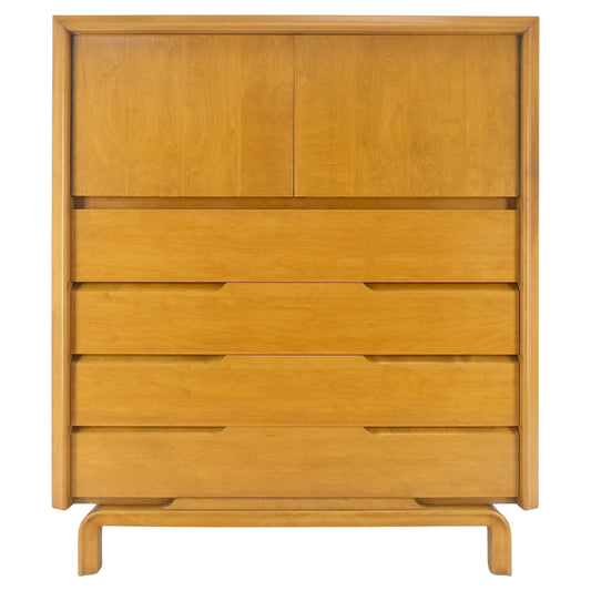 Edmond Spence Swedish Blond High Boy Gentleman's Chest Dresser 4 Drawers MINT!