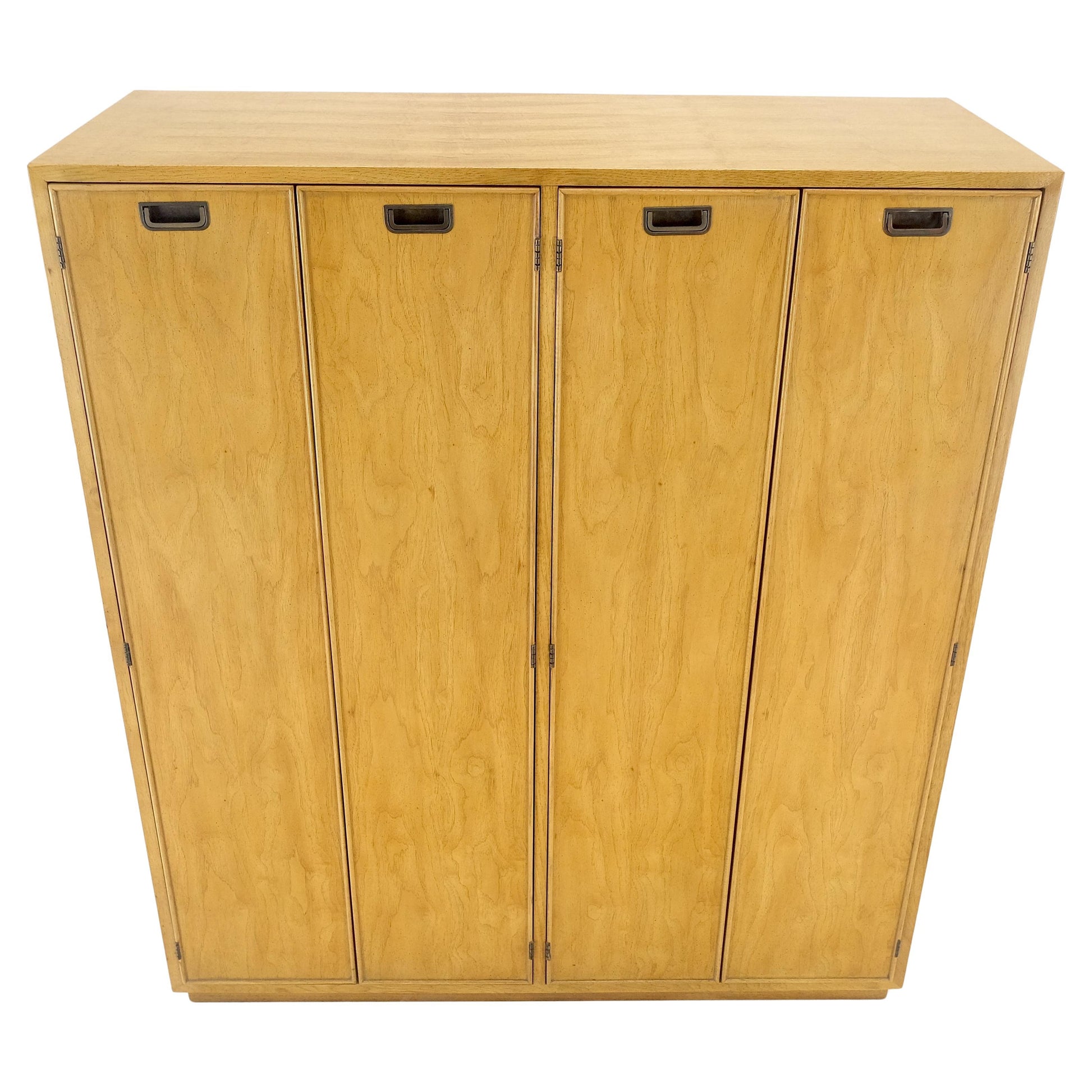 EstablishedLines Blond Walnut Side by Side 4 Doors Two Compartment Chest Drawers Dresser MINT!