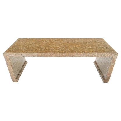 EstablishedLines Waterfall Mica Tiles 4' Long Coffee Table Bench 1970's Mid Century Modern MINT!
