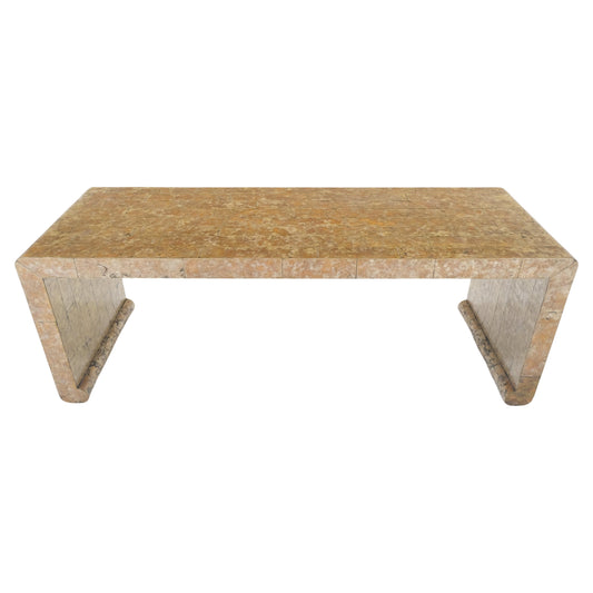 EstablishedLines Waterfall Mica Tiles 4' Long Coffee Table Bench 1970's Mid Century Modern MINT!