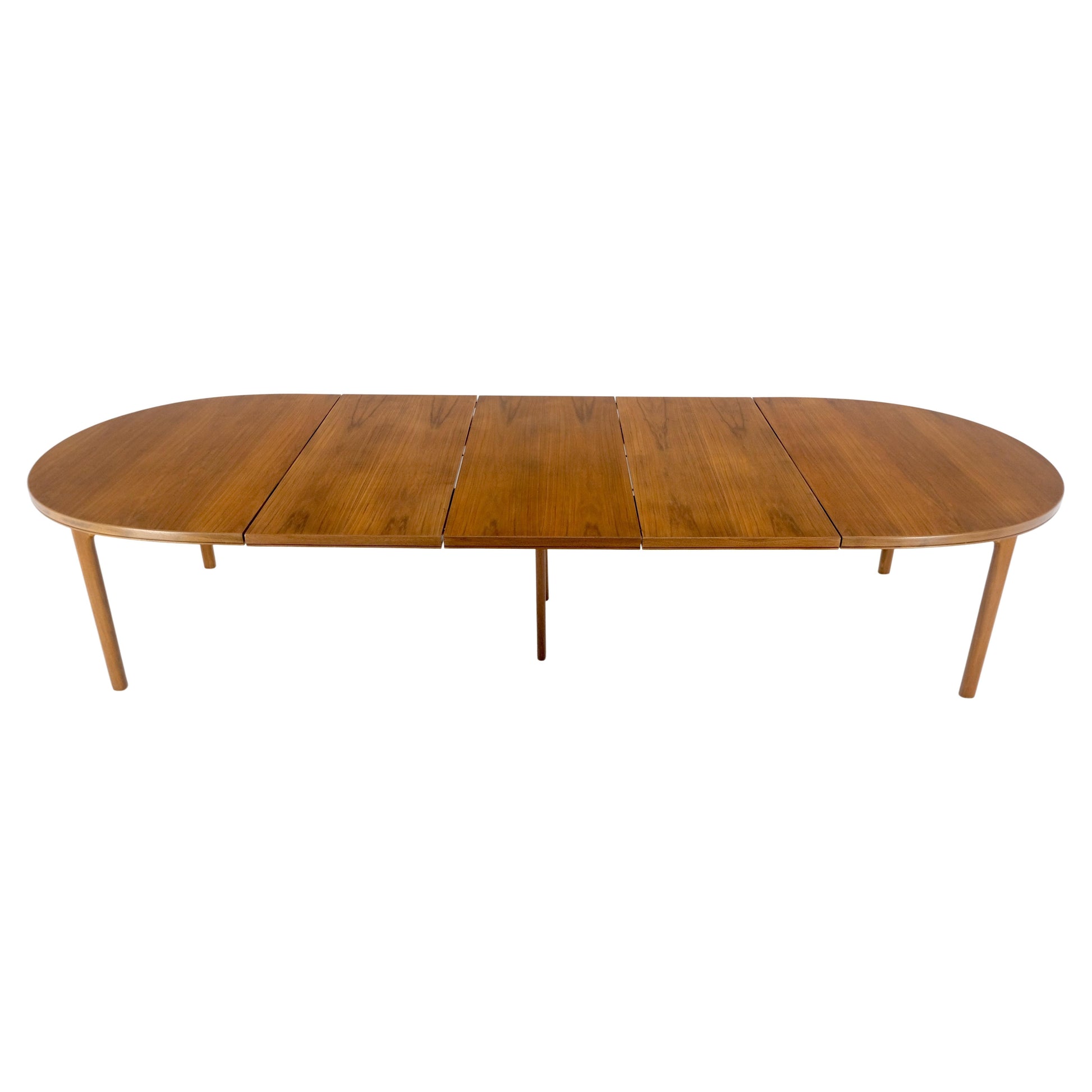 EstablishedLines Dux of Sweden Oval Walnut Danish Dining Table w/ 3Leaves Total 135" in Length