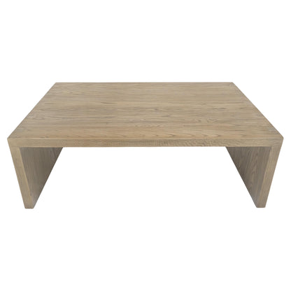 EstablishedLines Large 40x60 Rectangle Cerused White Wash Solid Oak Dovetailed Coffee Table MINT!