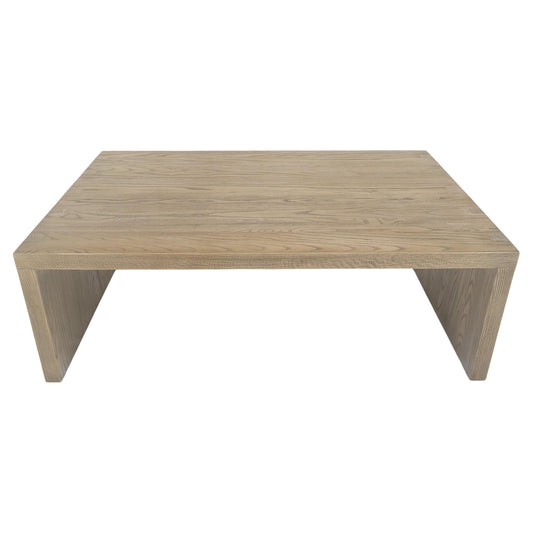 EstablishedLines Large 40x60 Rectangle Cerused White Wash Solid Oak Dovetailed Coffee Table MINT!
