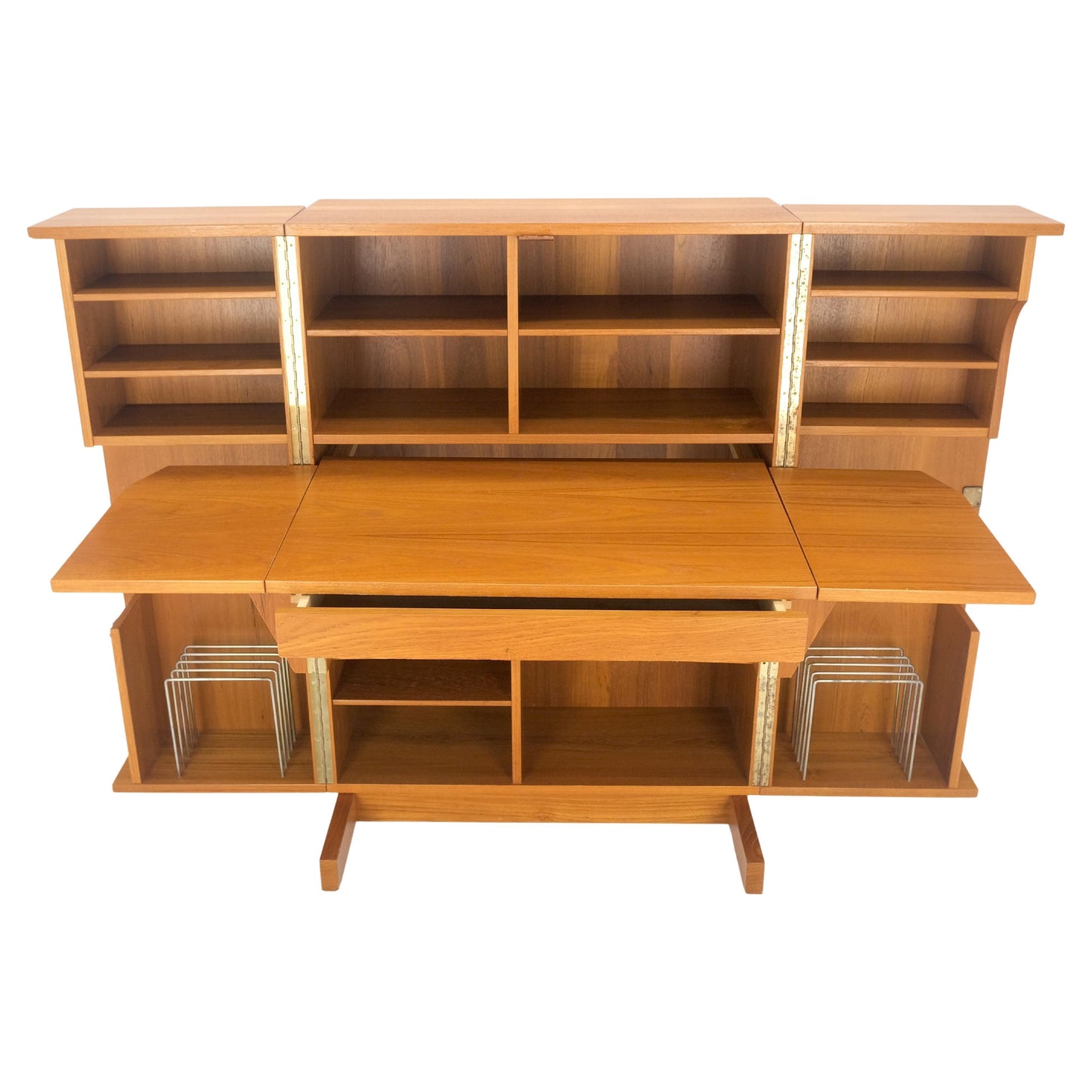 EstablishedLines Danish Mid Century Teak Box Wooton Folding Desk Writing Table File Cabinet MINT!