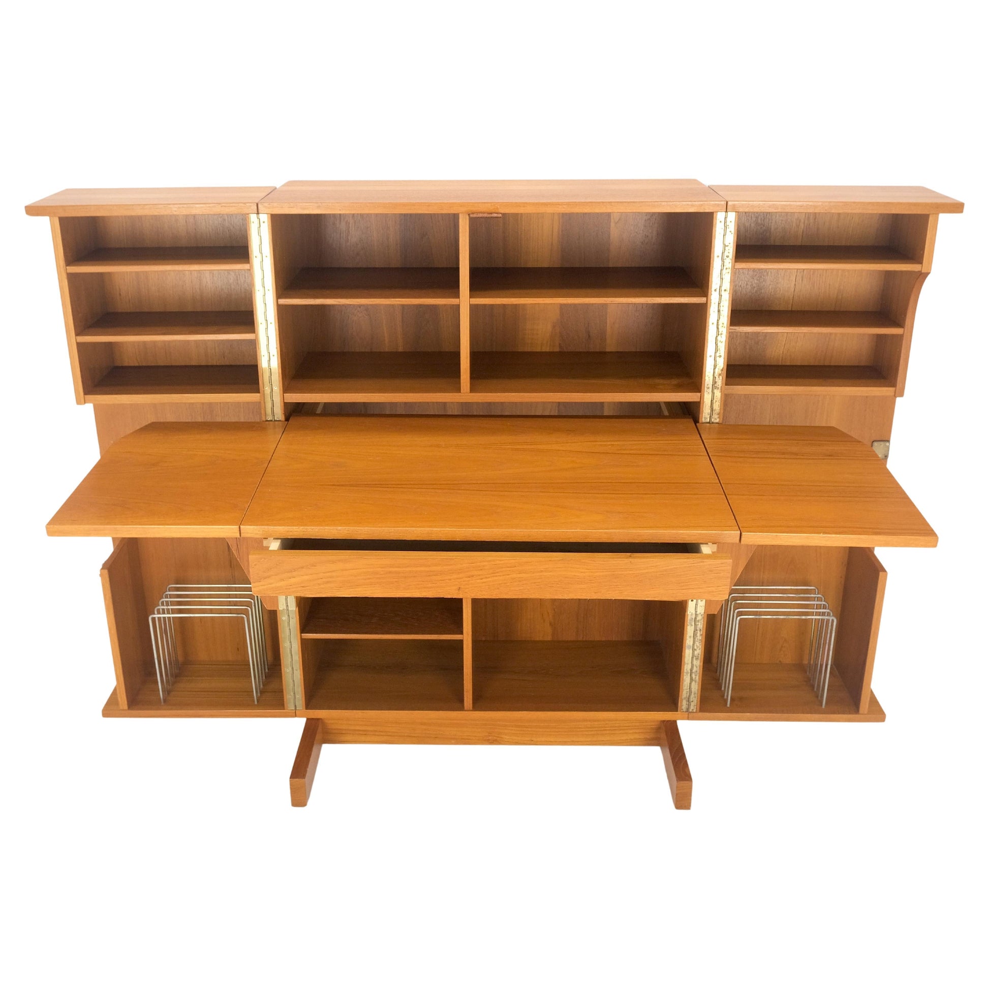 EstablishedLines Danish Mid Century Teak Box Wooton Folding Desk Writing Table File Cabinet MINT!