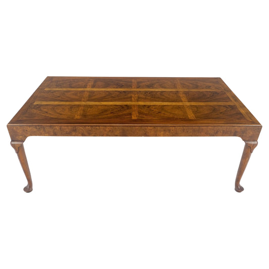 EstablishedLines Baker Vivid Pattern Walnut Top Burl Queen An Style Caved Legs Coffee Table MINT!