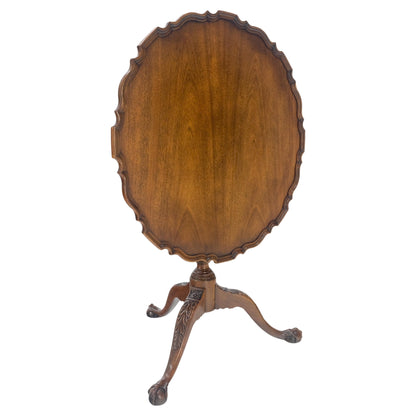EstablishedLines Baker Pie Crust Tilt Top Carved Mahogany Ball & Claw Breakfast Table MINT