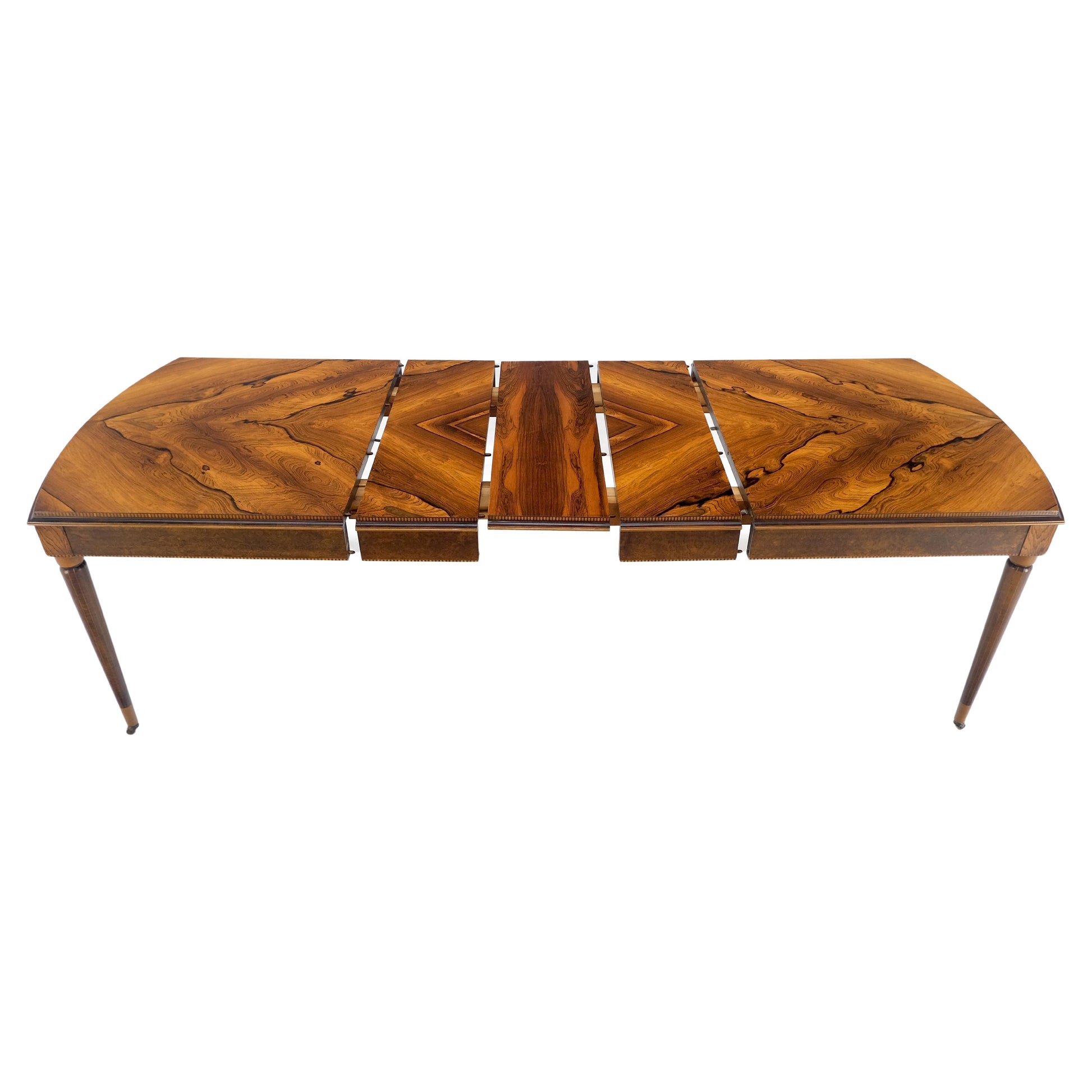 EstablishedLines French Art Deco Phenomenal Rosewood Pattern Compact Dining Table 3 Leaves MINT