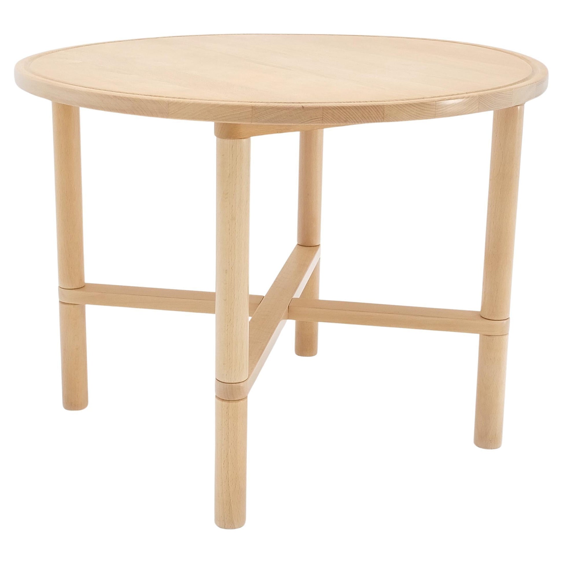 EstablishedLines H/S Haslev Danish Mid Century Modern Solid Birch Round Side End Table Stand MINT