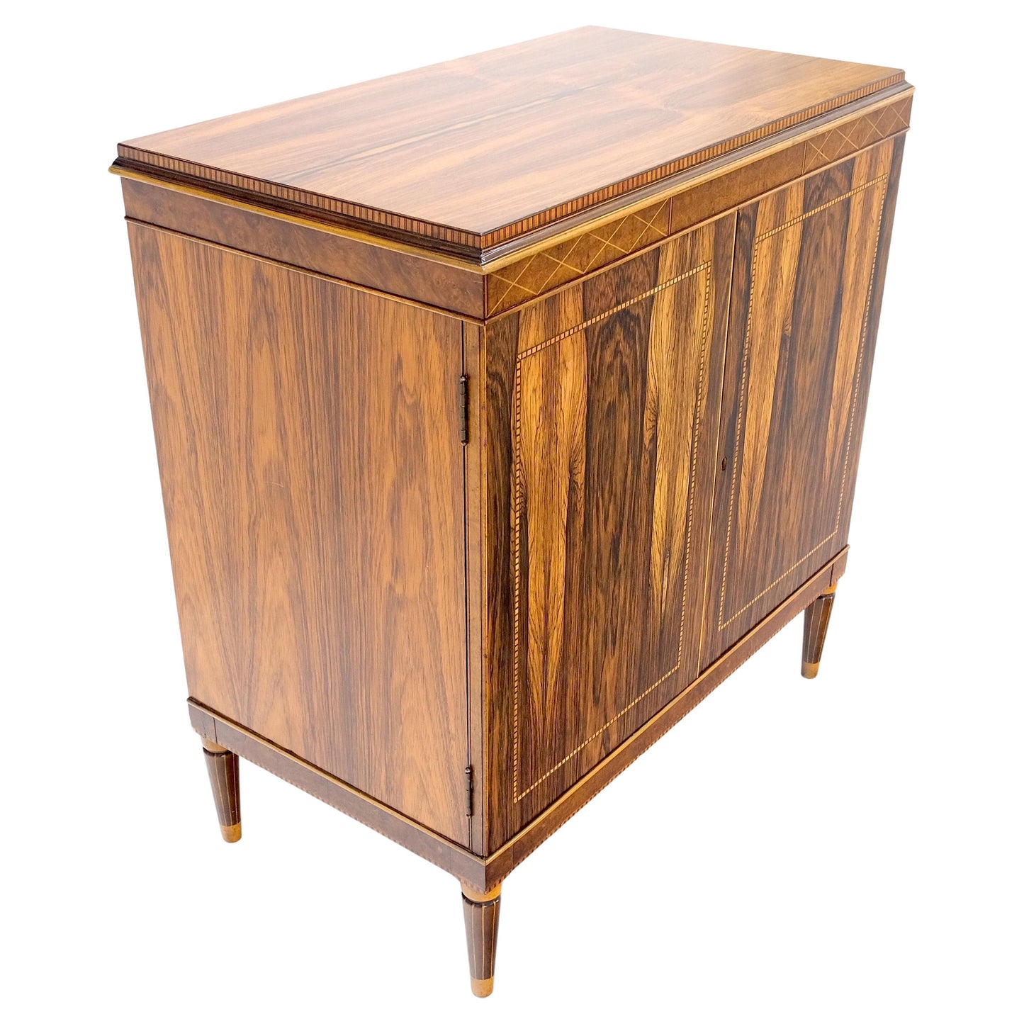 Rosewood French Art Deco Two Doors Server Sideboard One Drawer Credenza MINT!