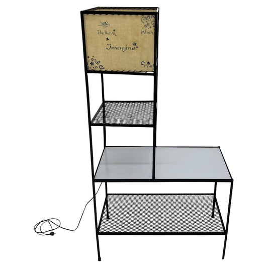 Frederic Weinberg Mid Century Modern Etagere Shelving Unit Floor Lamp MINT!