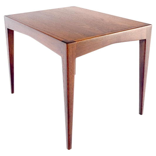 EstablishedLines George Nelson Style Mid Century Modern Walnut Side End Table on Tapered Leg MINT