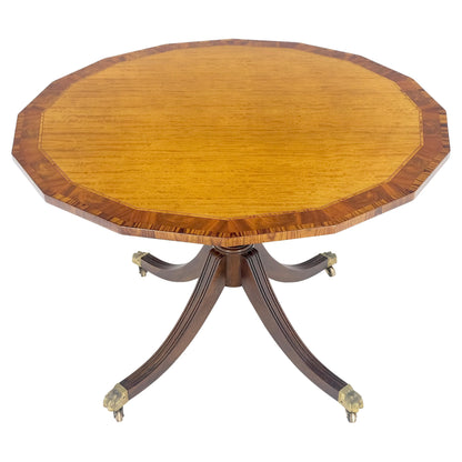 Tilt Top Mahogany Banded Rosewood Round Breakfast Table Single Pedestal Base