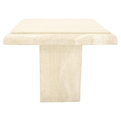 Single Travertine Base Beveled 27x27 Square Top Side End Lamp Table Stand MINT!