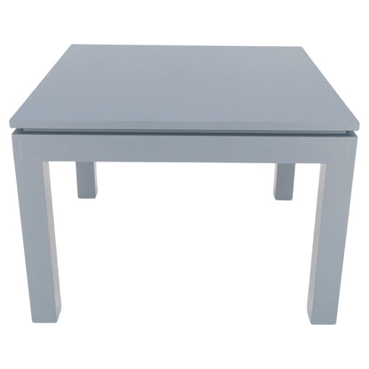 EstablishedLines Square Parsons Style Cloth Wrapped Grey Lacquer c1970s Center Occasional Table