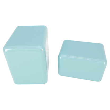 EstablishedLines Non Matching Pair Rounded Edges and Corners Thick Enamel Finish Side End Tables