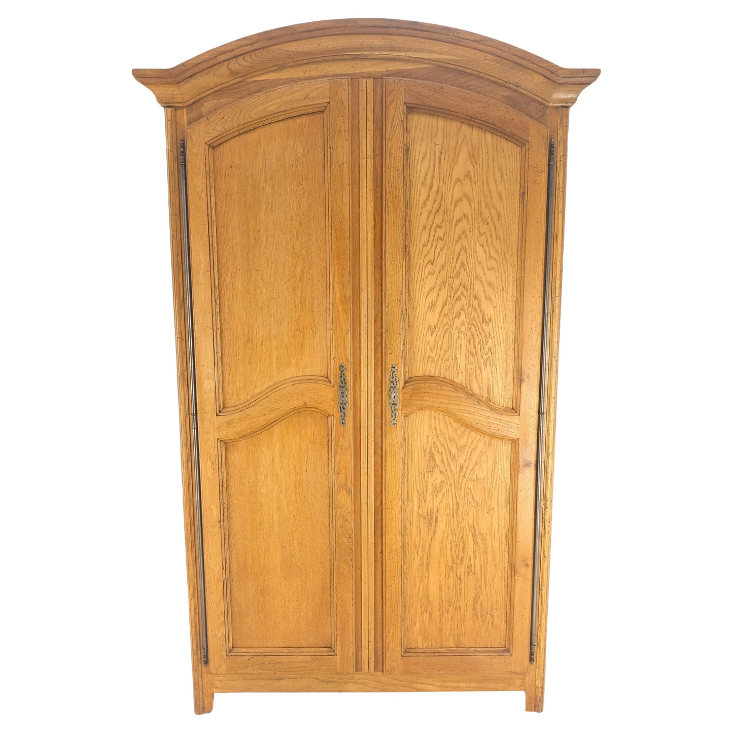 Bloomingdale's Made in Italy 2 Door Dome Top Chestnut Wardrobe Adjustable Shelfs