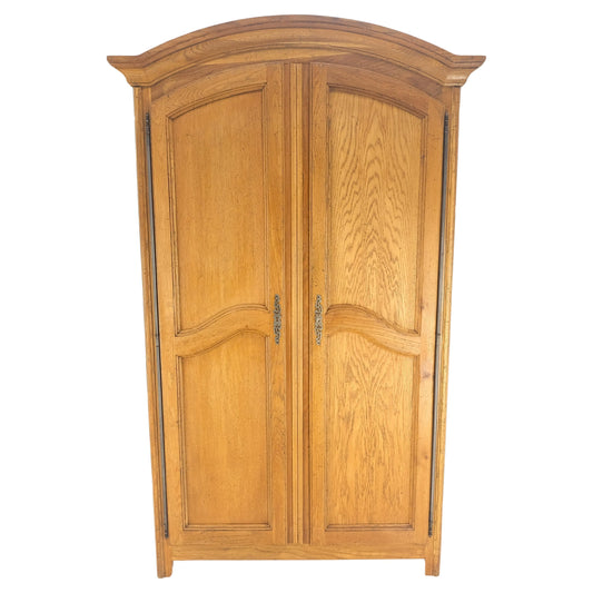 Bloomingdale's Made in Italy 2 Door Dome Top Chestnut Wardrobe Adjustable Shelfs