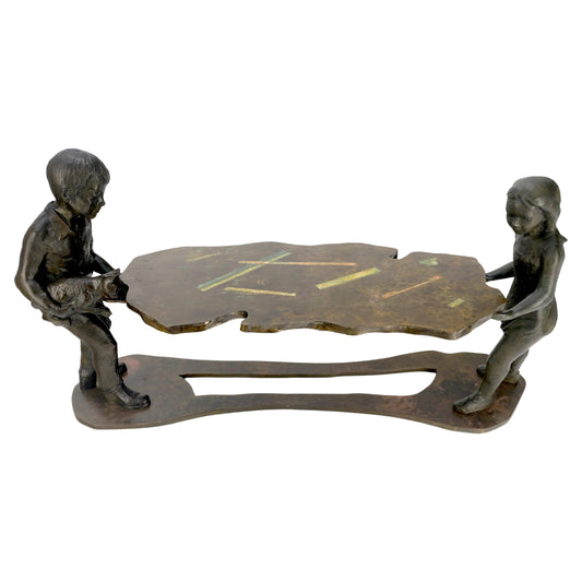 EstablishedLines Rare Signed Philip & Kelvin Laverne "Generation" Sculpture Coffee Table c 1970