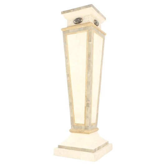 EstablishedLines Reversed Obelisk Shape Tapered Square Marble Veneer Tiles Pedestal MINT!