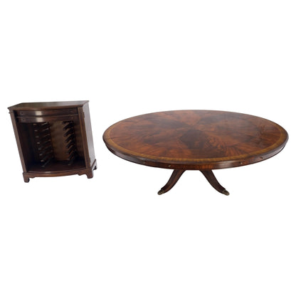 Jonathan Charles 66/92' Diamet Round 8 board Extendable Dining Table Single Base
