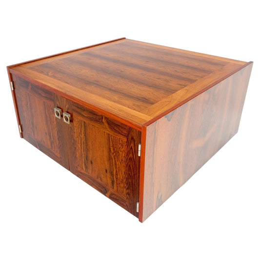 EstablishedLines Danish Modern Rosewood Two Doors Compartment 32" Square End Side Table MINT!