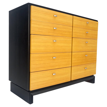 EstablishedLines American of Martinsville Black & Blond 10 Drawers Dresser on Bracket Feet MINT!