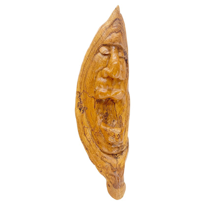 EstablishedLines Large 40" Tall Carved Lacquered Solid Teak Moon Face Wall Hanging Sculpture NICE