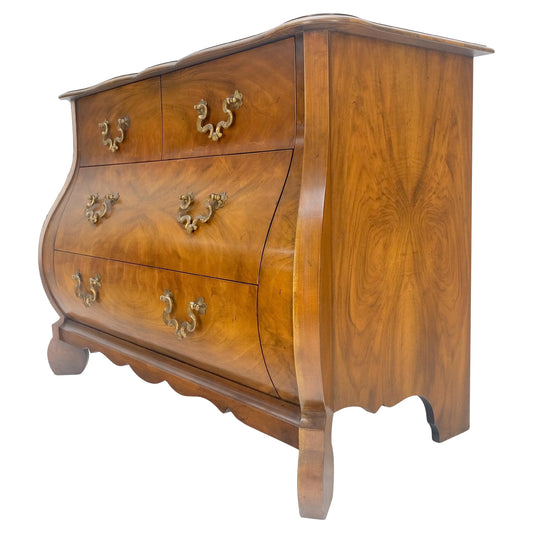 EstablishedLines Baker Book Matched Bombay Style Heavy Brass Drop Pulls 3 Drawer Dresser Console