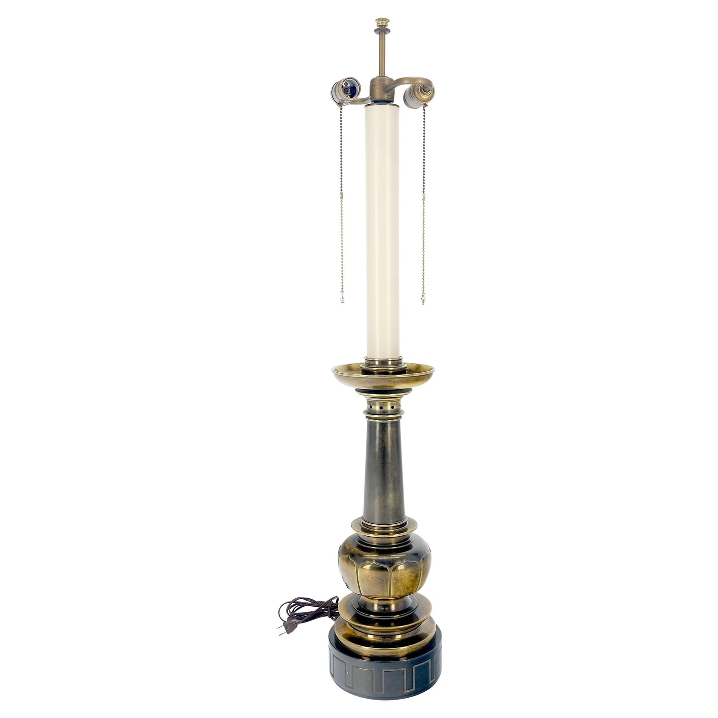 EstablishedLines Large Massive 40" Tall Patinated Brass Table Lamp by Stiffel Quality MINT