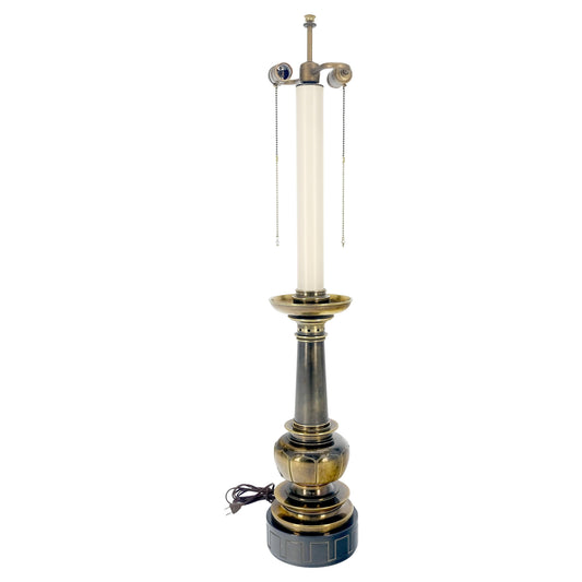 EstablishedLines Large Massive 40" Tall Patinated Brass Table Lamp by Stiffel Quality MINT