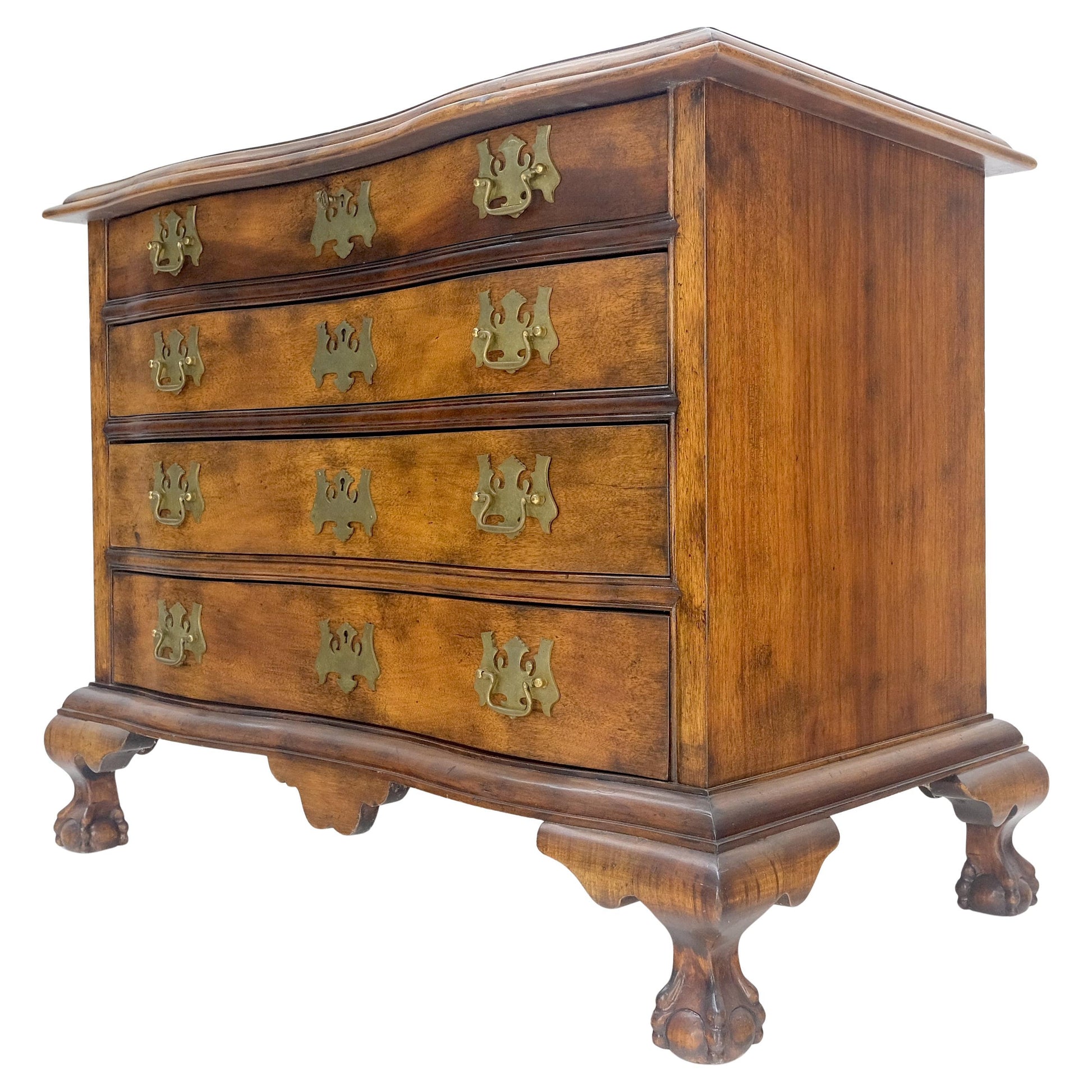 EstablishedLines Light Mahogany Ball & Claw Feet Brass Hardware 4 Drawers Bachelor Chest Dresser
