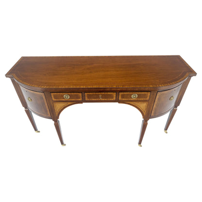 EstablishedLines Baker Mahogany Banded Top Hepplewhite Brass Castors Tapered Legs Sideboard MINT