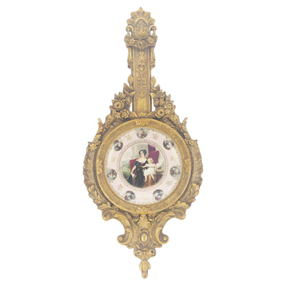 EstablishedLines Gold Gilt Gesso Frame German Decorated Wall Plaque Plate c1920s