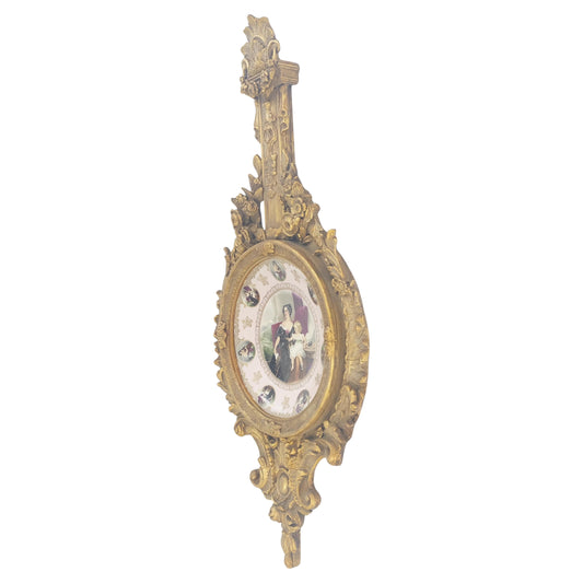 EstablishedLines Gold Gilt Gesso Frame German Decorated Wall Plaque Plate c1920s