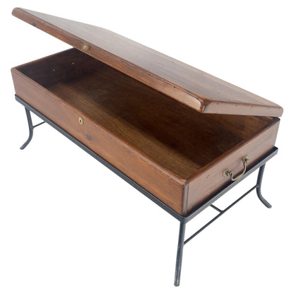 EstablishedLines Vintage Hope Chest Storage Box on Metal Frame Box