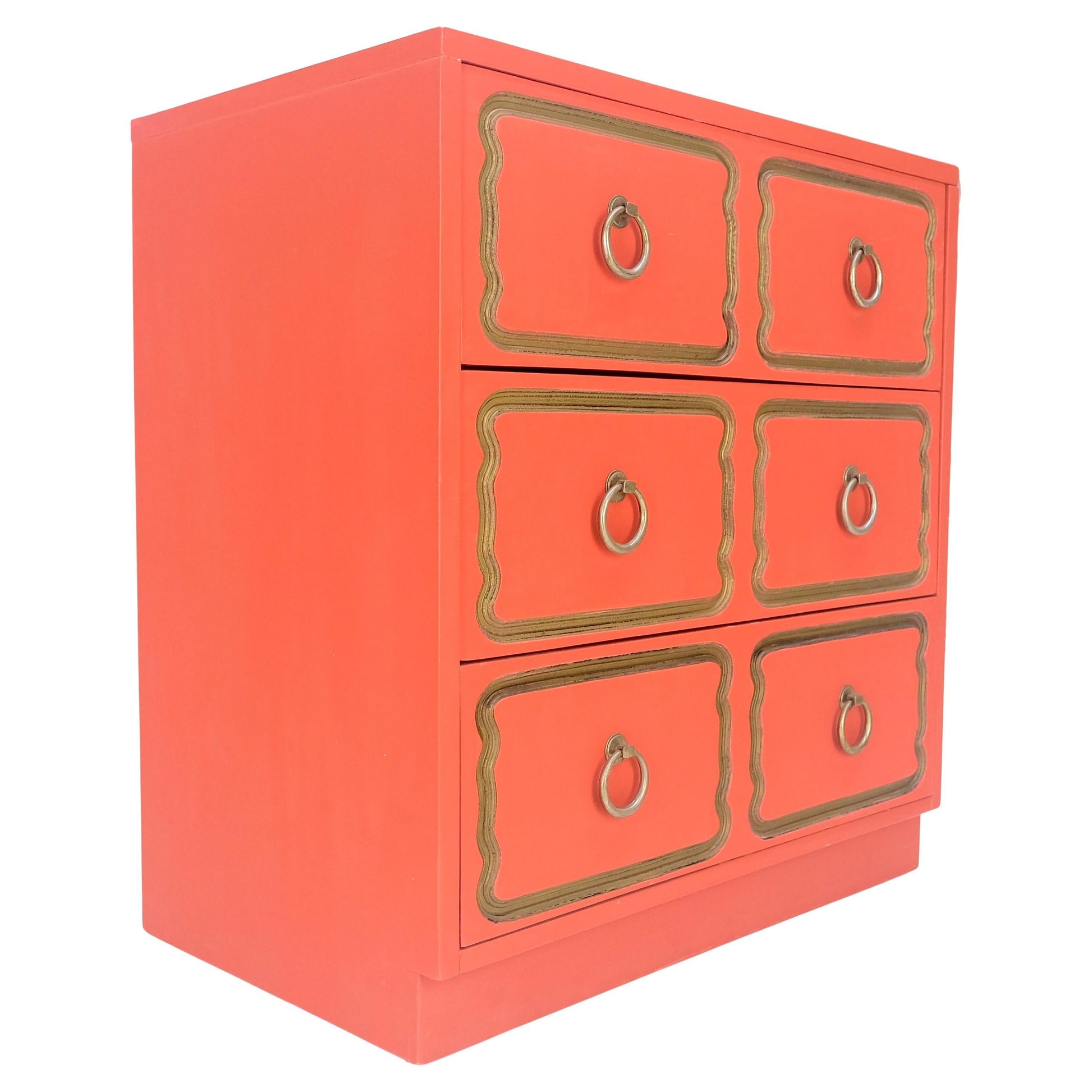 EstablishedLines Dorothy Draper 3 Drawers Dresser Chest w/ Ring Pulls