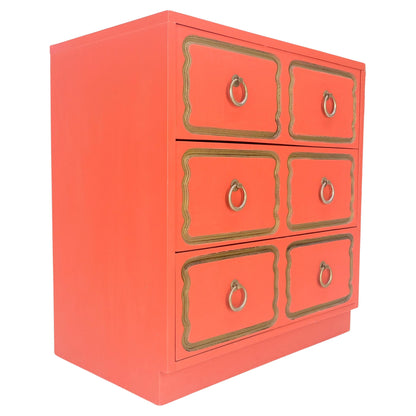 EstablishedLines Dorothy Draper 3 Drawers Dresser Chest w/ Ring Pulls