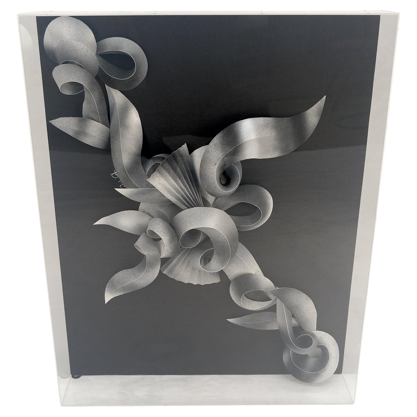 EstablishedLines Showcased 3D Abstract Signed Greg Copeland Paper Sculpture Rectangular Wall Art