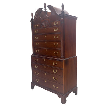 EstablishedLines Mahagony 83" Tall 11 Drawers Finials Highboy Chest Dresser Chippendale MINT