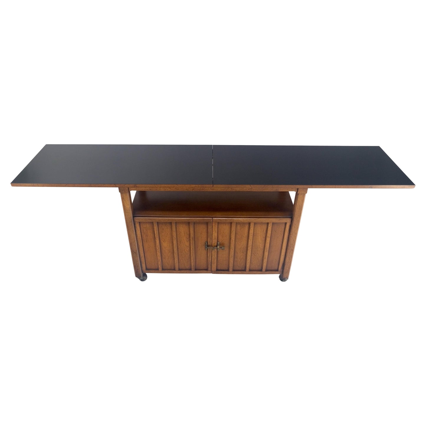 EstablishedLines Flip Top Mid  Century Modern Serving Cart Two Doors Compartment on Wheels MINT