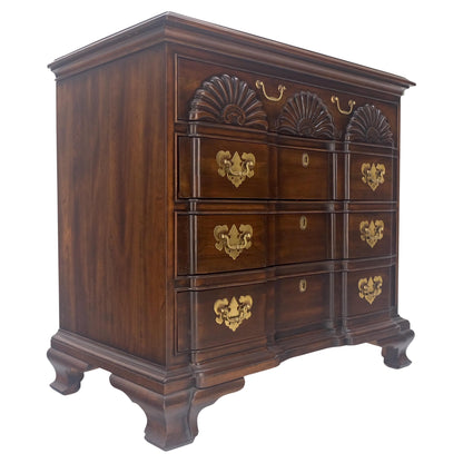 EstablishedLines Fine Block Front Scallop Carving 4 Drawers Bachelor Chest Dresser MINT