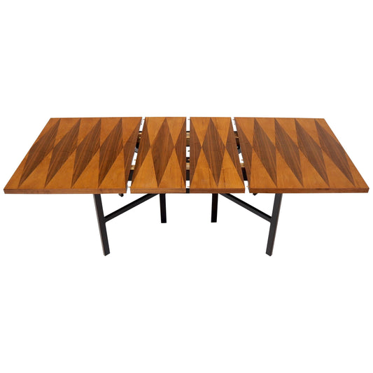 Milo Baughman for Directional Dimond Teak & Walnut Dining Table Gate Legs Base