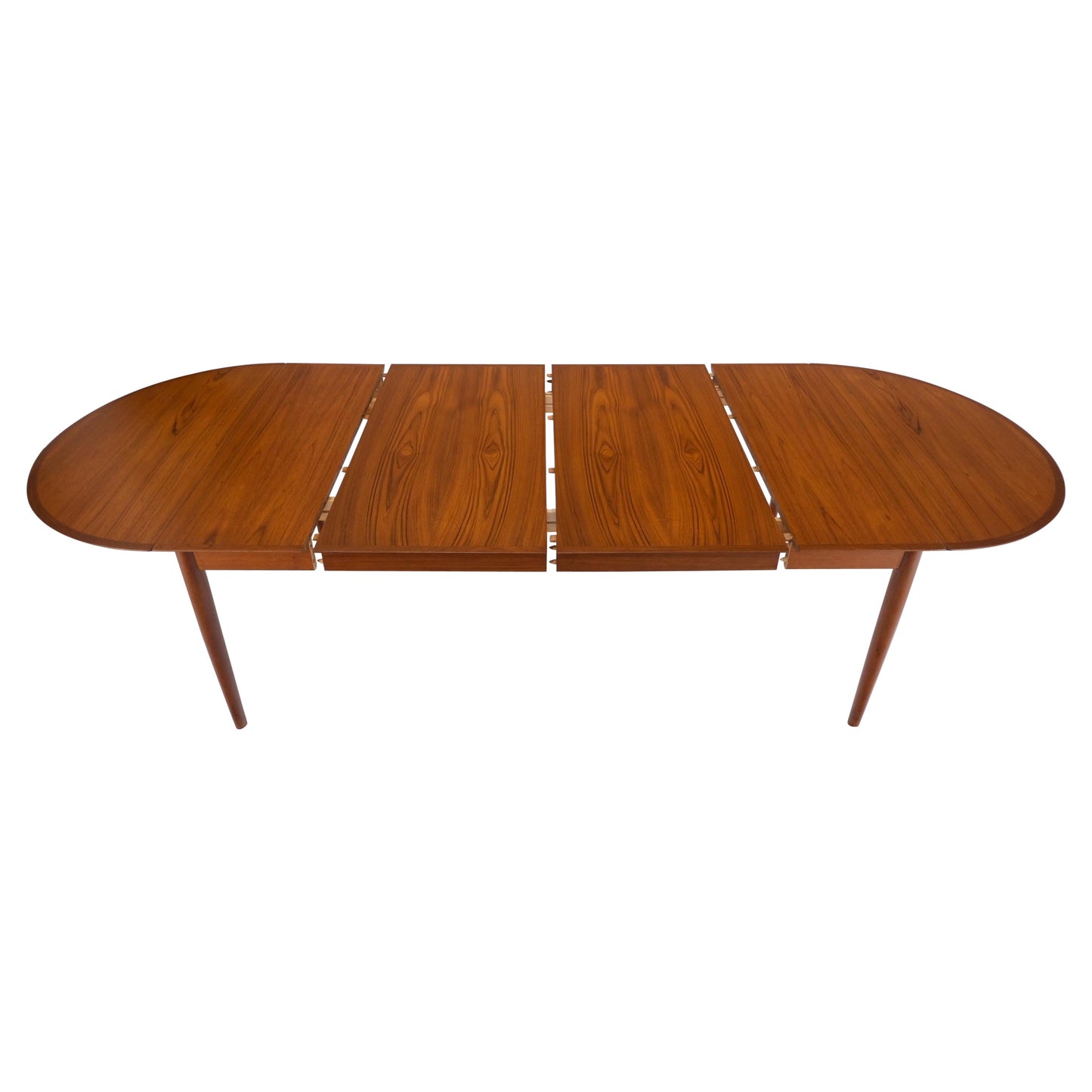 Danish Mid Century Modern Teak Drop Leaf Dining Table w/ 2 Leaves Boards MINT