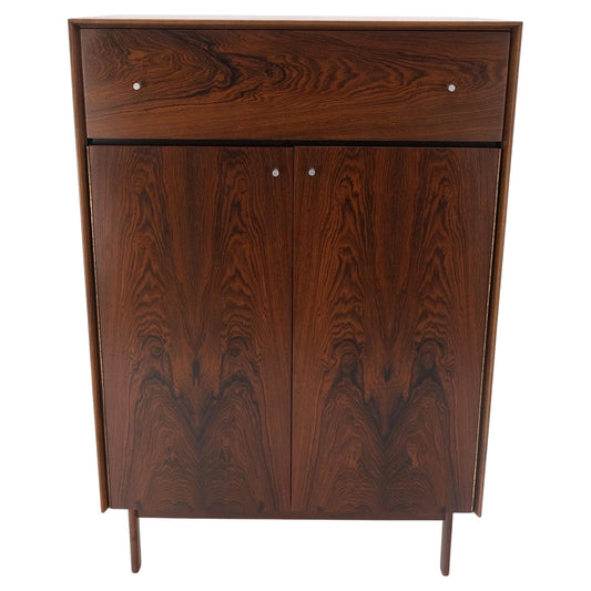 Danish Mid Century Modern Rosewood Two Door 9 Drawers Chest Dresser Credenza