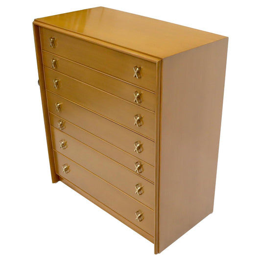 Paul Frankl X-Pulls Drawers High Chest Dresser