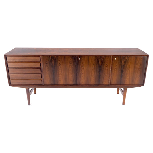 Danish Mid-Century Modern Rosewood 3 Doors 5 Drawers Credenza Dresser Mint!