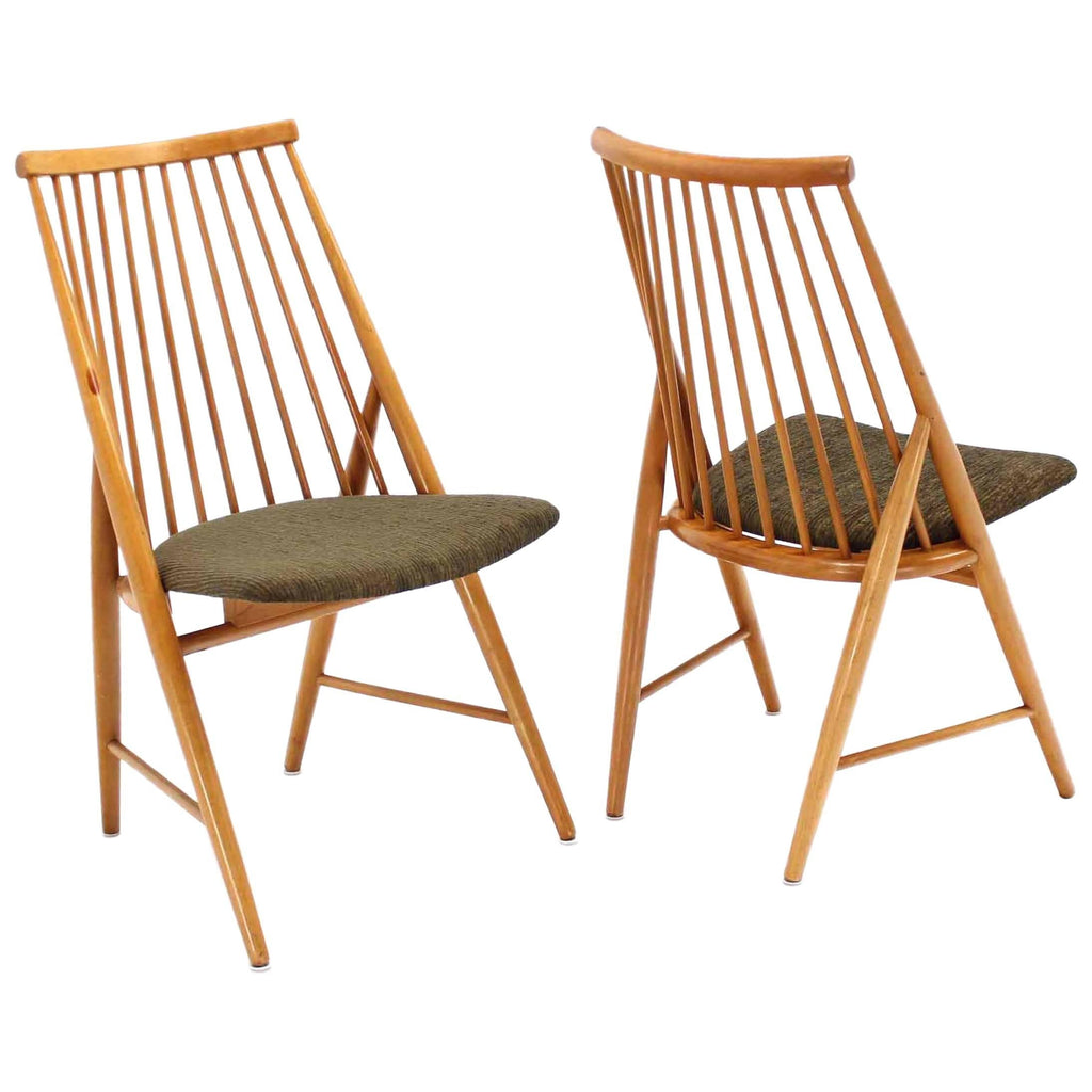 Pair of Swedish Spindle Dowel Back Chairs