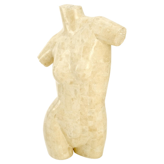 Tessellated Stone Marble Travertine Sculpture of Nude Female Torso Mint!