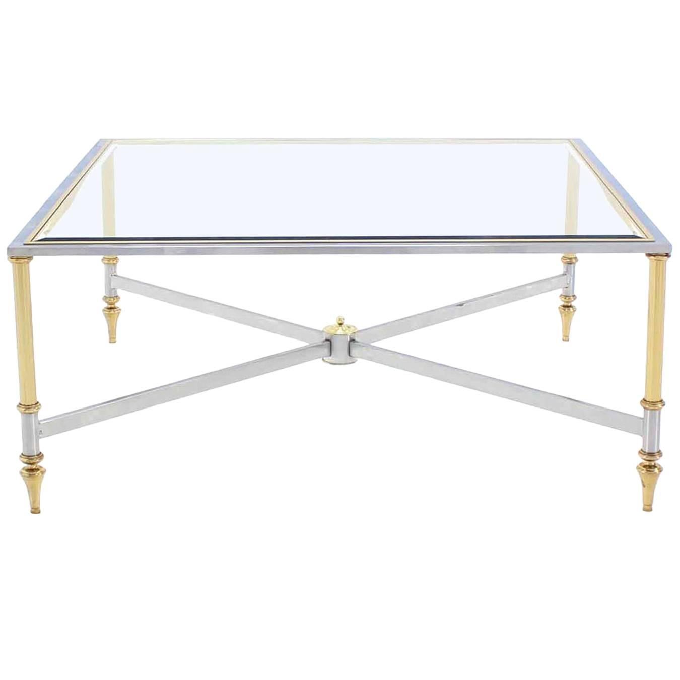Square X Base Mid-Century Modern Coffee Table